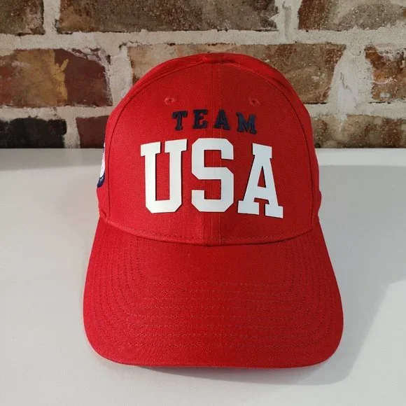 Polo Ralph Lauren Team USA Olympics Red Adjustable Cap Hat New - Picture 2 of 9